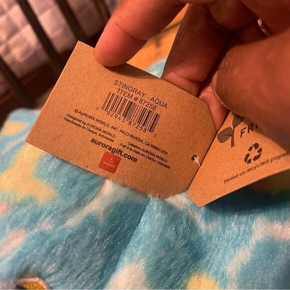 Aurora Blue Stingray Plush Toy - Picture 2 of 4